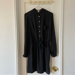 Forever21 Love21 Black Shirts Gold Button Mini Formal Dress